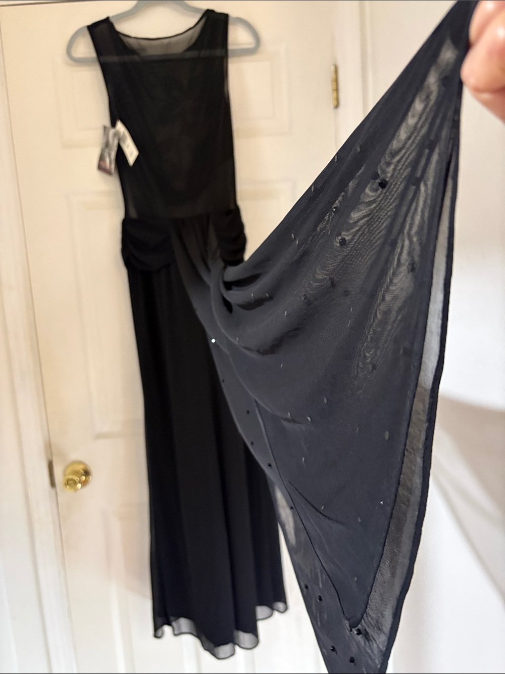 Rampage Black Beaded Sheer Bodice Maxi Dress - Picture 12 of 16